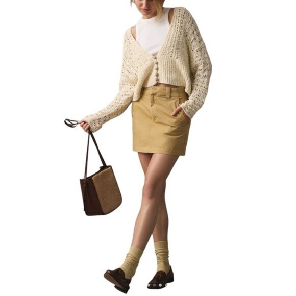 Anthropologie Bestie Cardigan Sweater in Ivory Size Medium NWOT - Picture 3 of 16